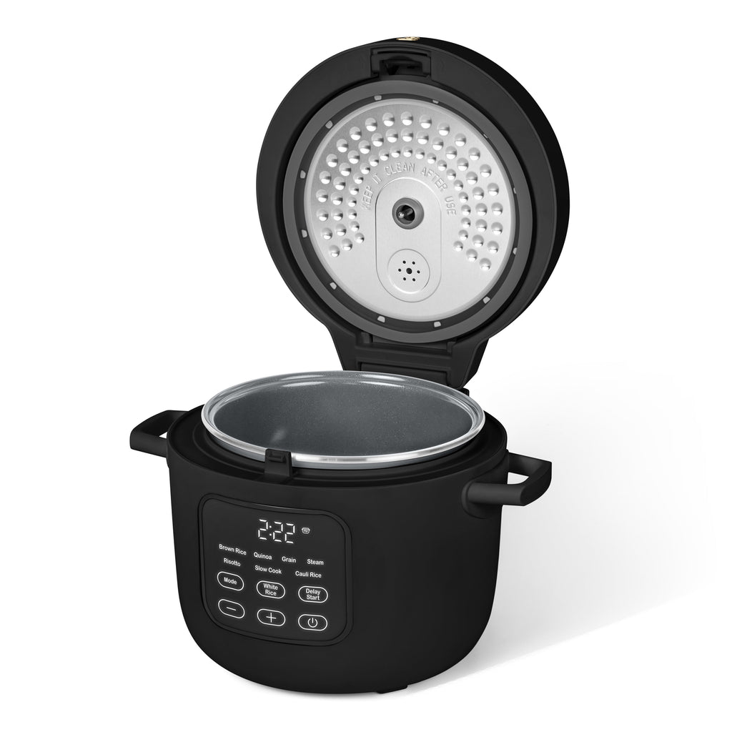 Beautiful 14-Cup Cooked, 6-Cups Uncooked Electric Rice and Grain Cooker, EverGood Ceramic Nonstick Coating, Thyme Green by Drew Barrymore