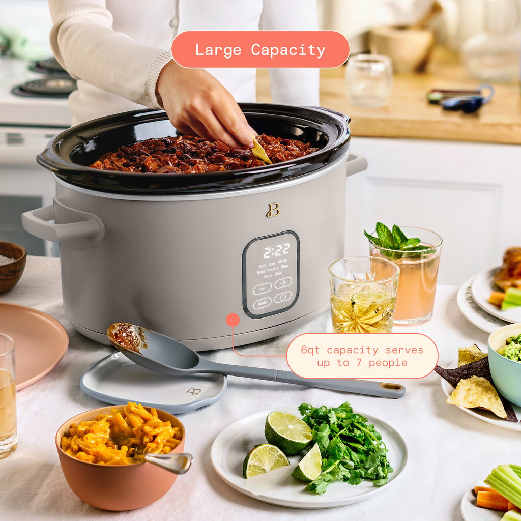 Beautiful 6 Qt Programmable Slow Cooker, Thyme Green by Drew Barrymore