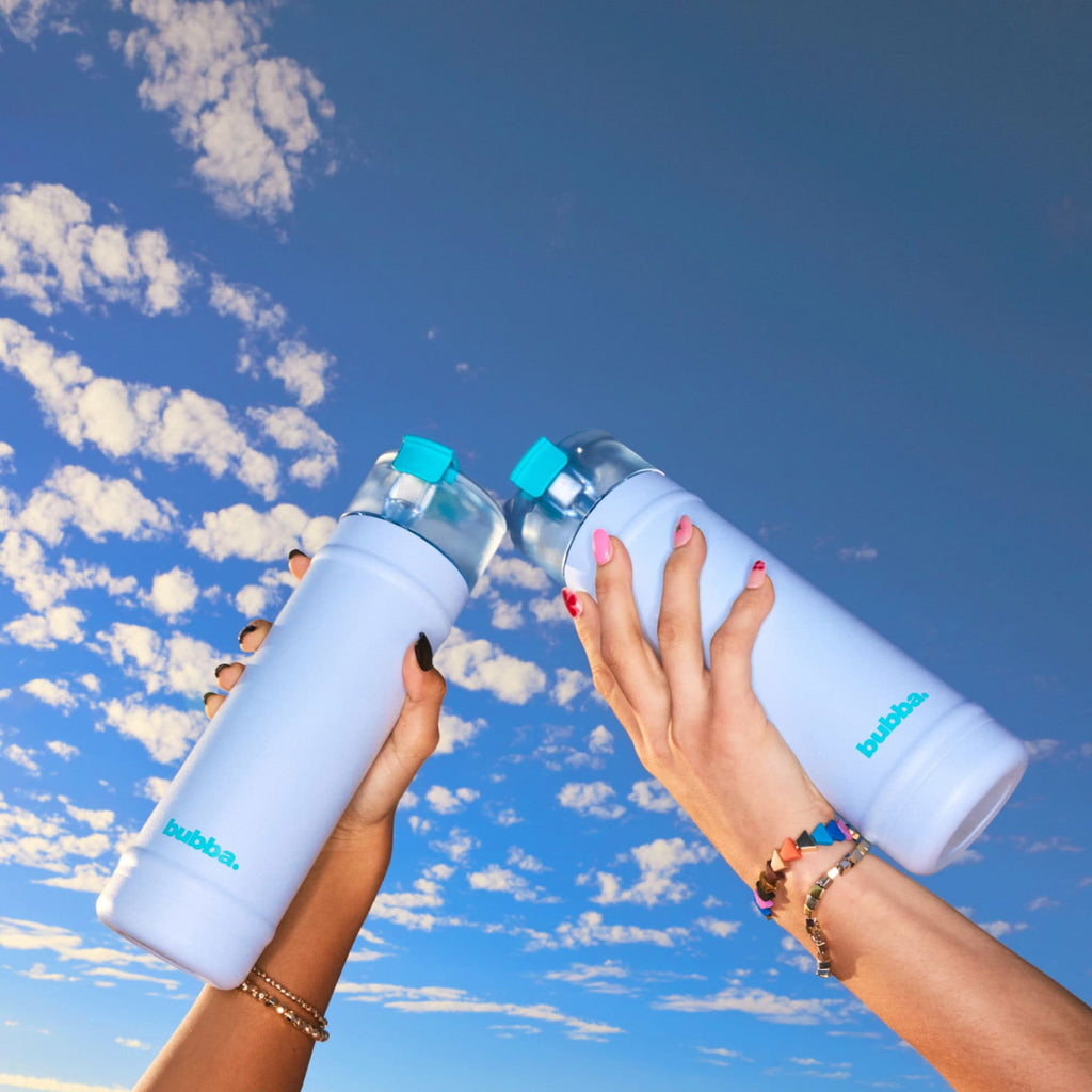 Bubba 24oz DualSip Insulated Stainless Steel Water Bottle with Straw & Sip Lid, Ocean Energy Blue/Purple