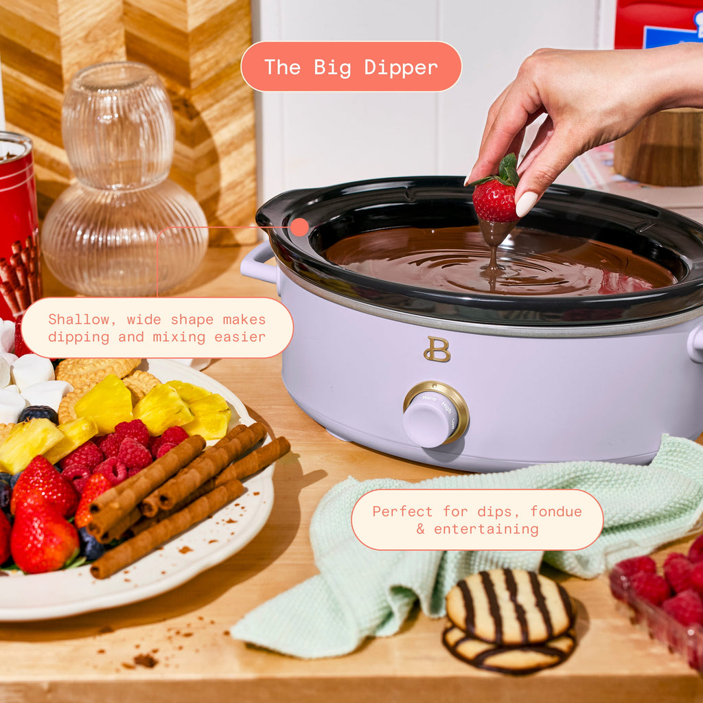 Beautiful 2.5 Qt Dip and Serve Manual Slow Cooker, Chocolate by Drew Barrymore