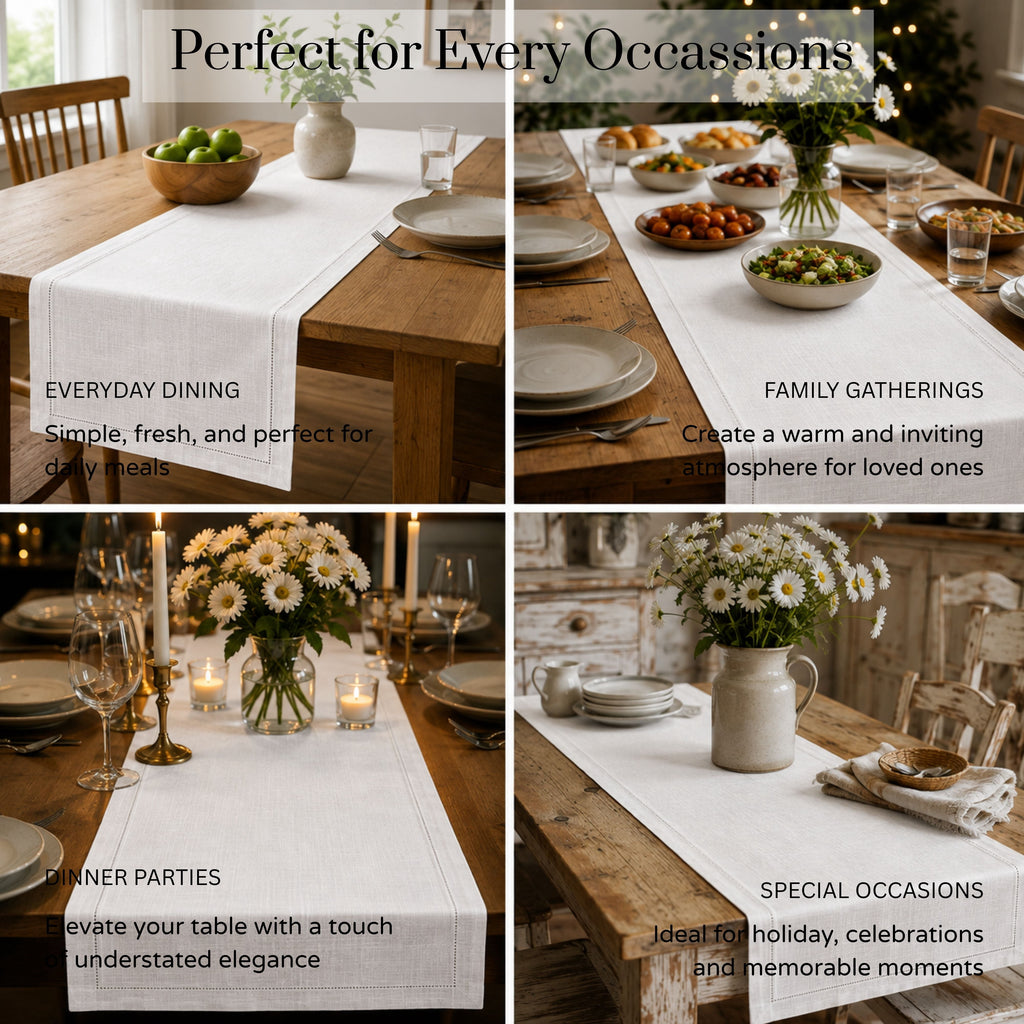 Fingercraft Table Runners, Cotton Dinner Table Centerpiece with Beautiful Premium Lace, Home and Dining Aqua-90
