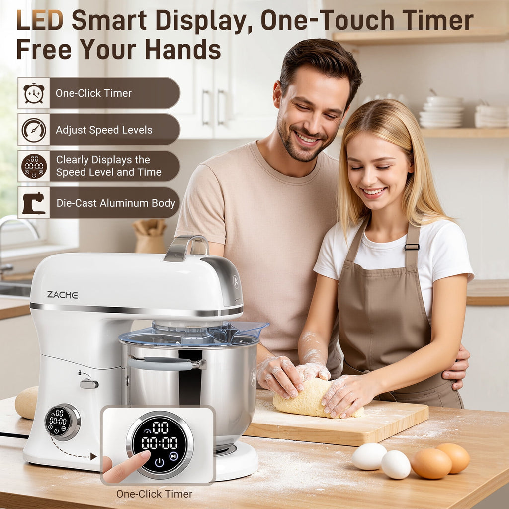7QT Stand Mixer Aluminum Die Casting,650W 11 Speed Tilt-Head Kitchen Electric Stand Mixer, Household Food Mixer with Stainless Steel Bowl, Dough Hook, Whisk and Beater,Food Mixer for Baking, Cake