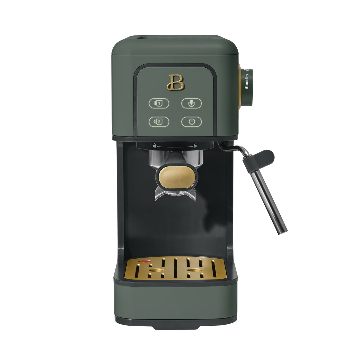 Beautiful by Drew Barrymore Slim Espresso Machine, 20-Bar Pressure, Black Sesame