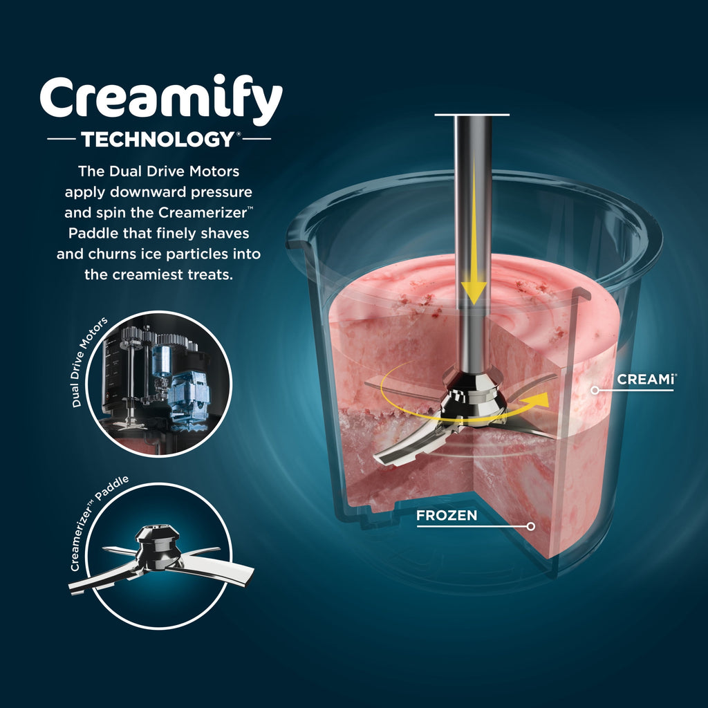 Ninja CREAMi Ice Cream Maker, for Mix-ins, Milkshakes, Sorbet, 5 One-Touch Programs, (2) 16 Oz Pint Containers & Lids, NC300WH White