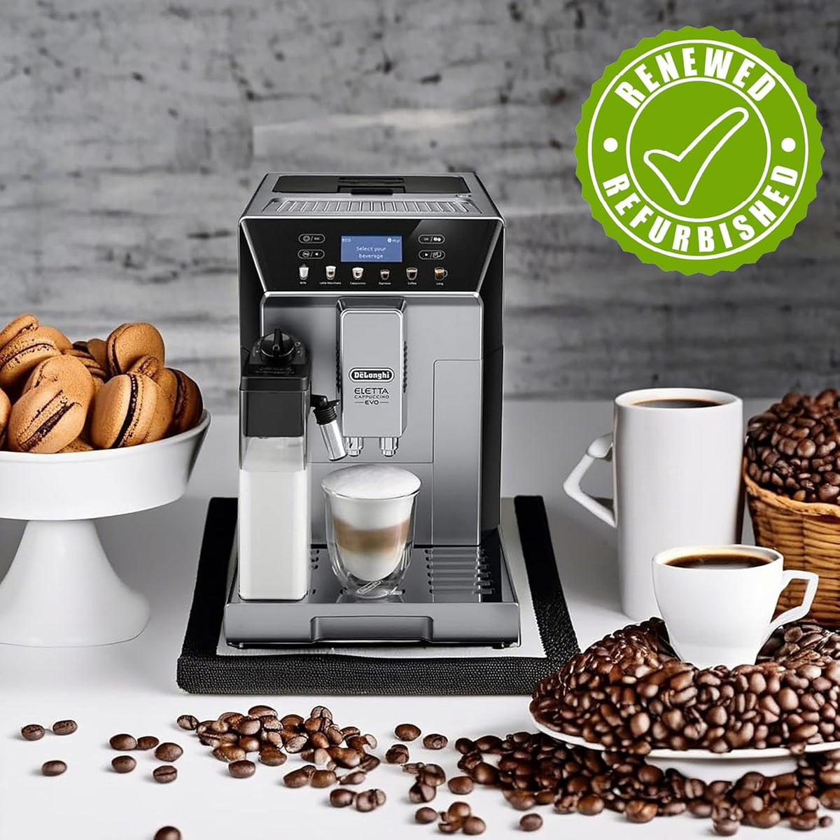 De'Longhi ECAM46860S Eletta Evo Fully Automatic Espresso Cappuccino Coffee Maker with One Touch Latte Crema System