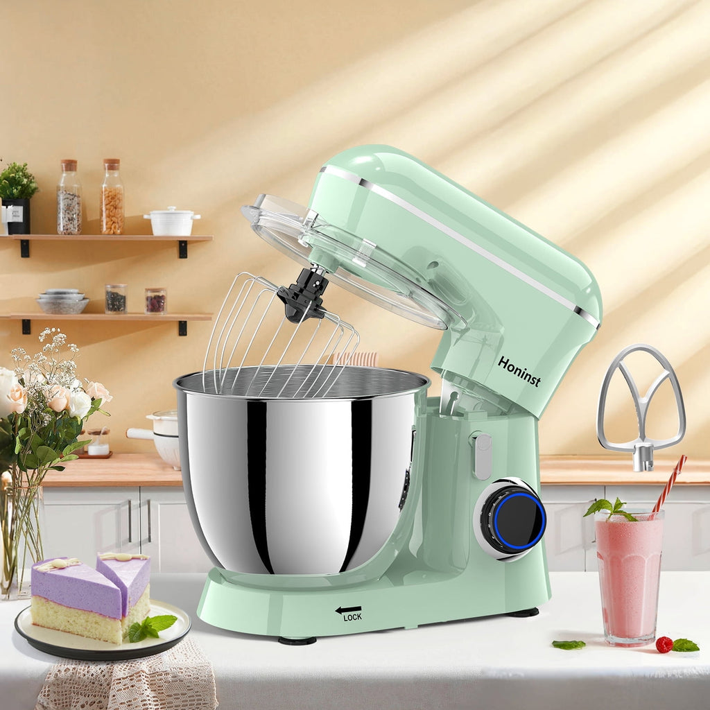 Honinst 6.5 QT Electric Stand Mixer, 10+P Speeds Lightweight with Tilt-Head Kitchen Stand Mixer, Dough Hook, Whisk, Beater and Bowl, Food Mixer for Baking, Cake and Most Home Cooks