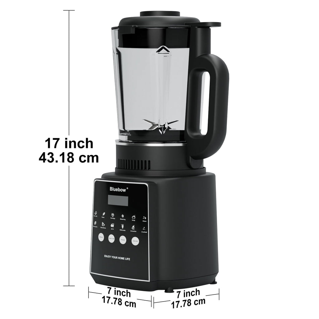 Soulgenix Blender for Smoothies, 50 oz Countertop Blender with Milkshake, Juice, Crush Ice and Pulse, 1200W Peak Watts, PowerCrush Food Processor with Self-Cleaning, Stainless Steel Blade, Black