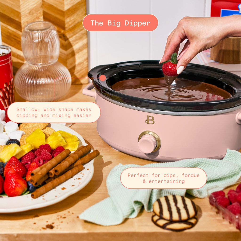 Beautiful 2.5 Qt Dip and Serve Manual Slow Cooker, Chocolate by Drew Barrymore