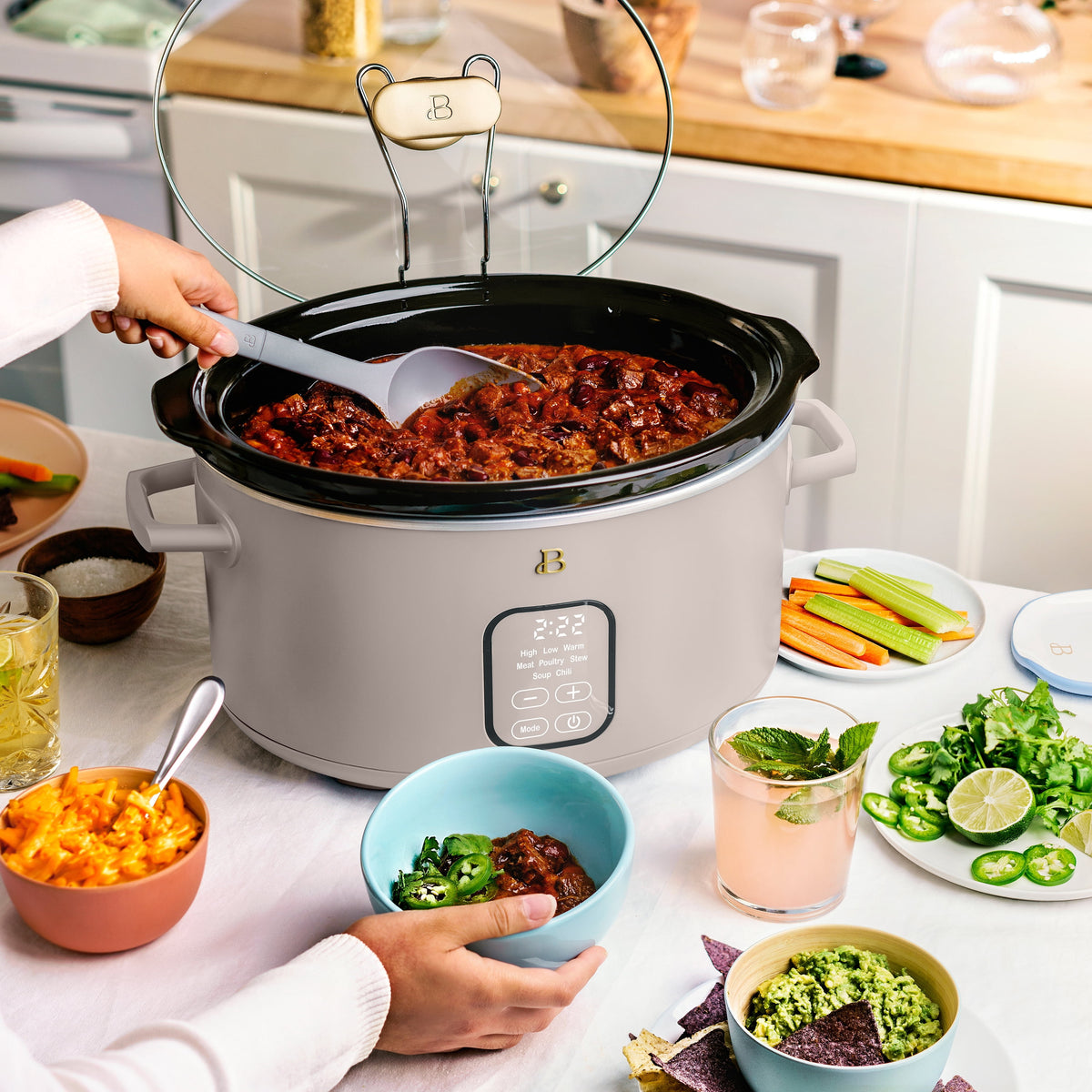 Beautiful 6 Qt Programmable Slow Cooker, Thyme Green by Drew Barrymore