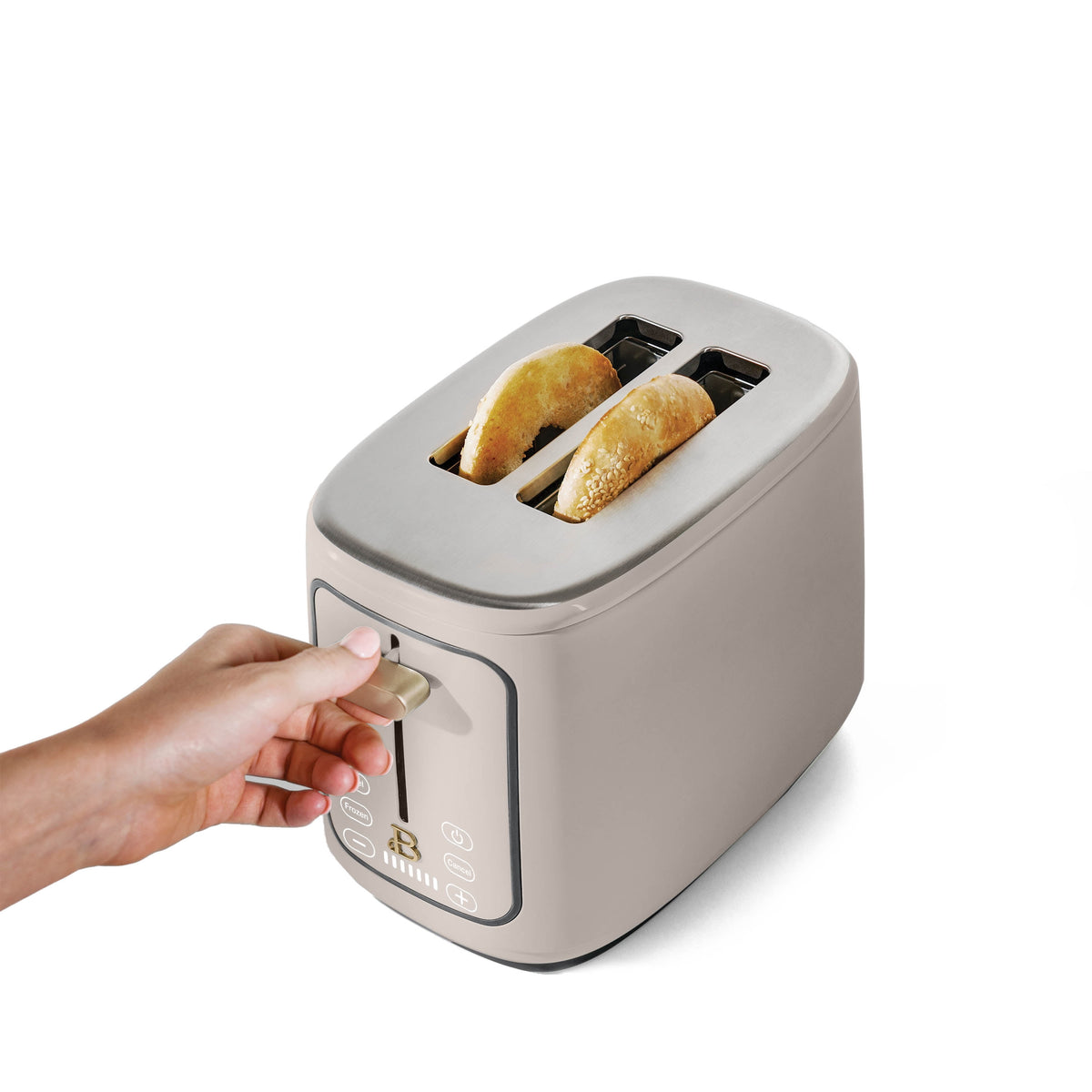 Beautiful 2 Slice Toaster with Touch-Activated Display, Thyme Green by Drew Barrymore