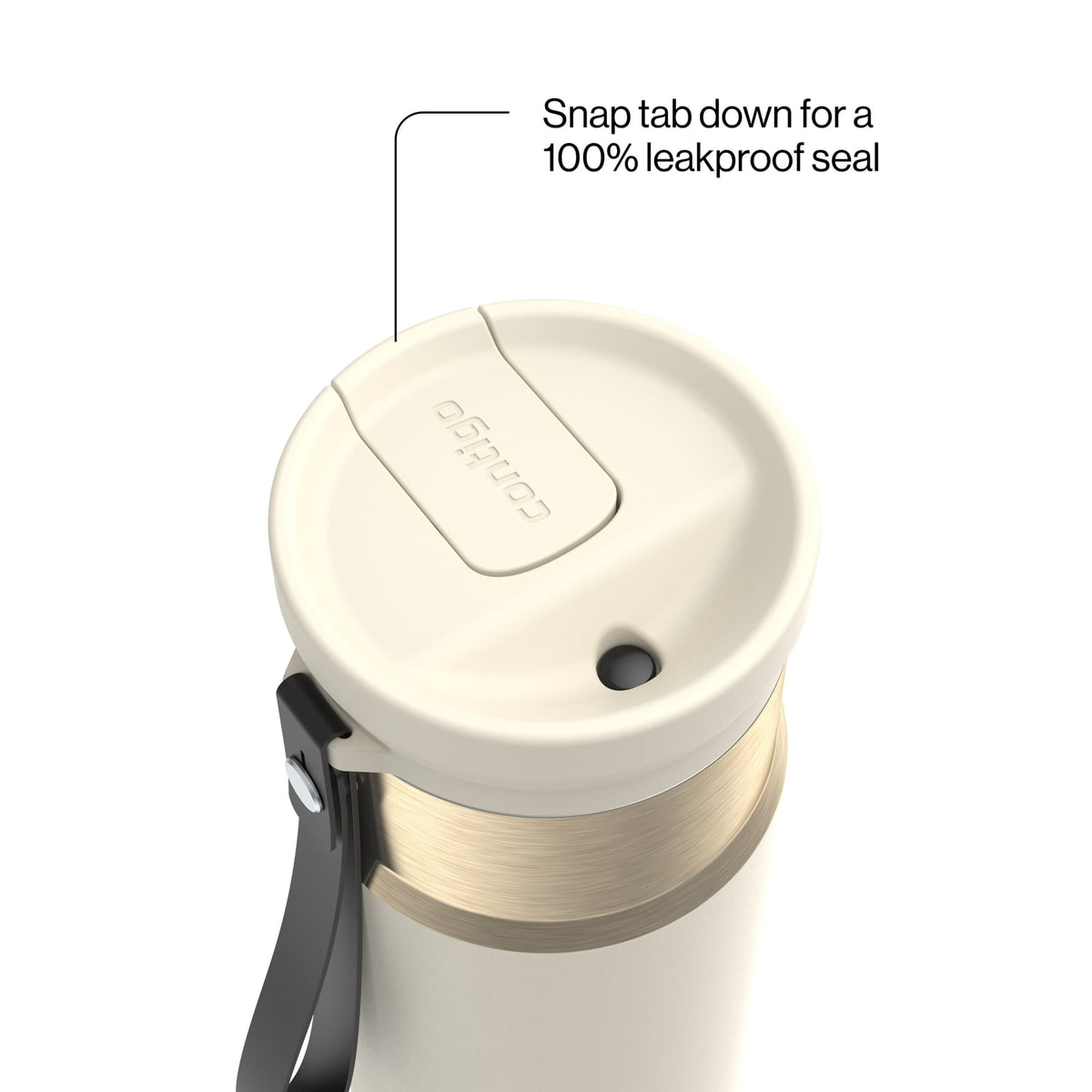 Contigo 24oz SnapSeal Insulated Stainless Steel Water Bottle with Straw, Licorice Black/Bronze