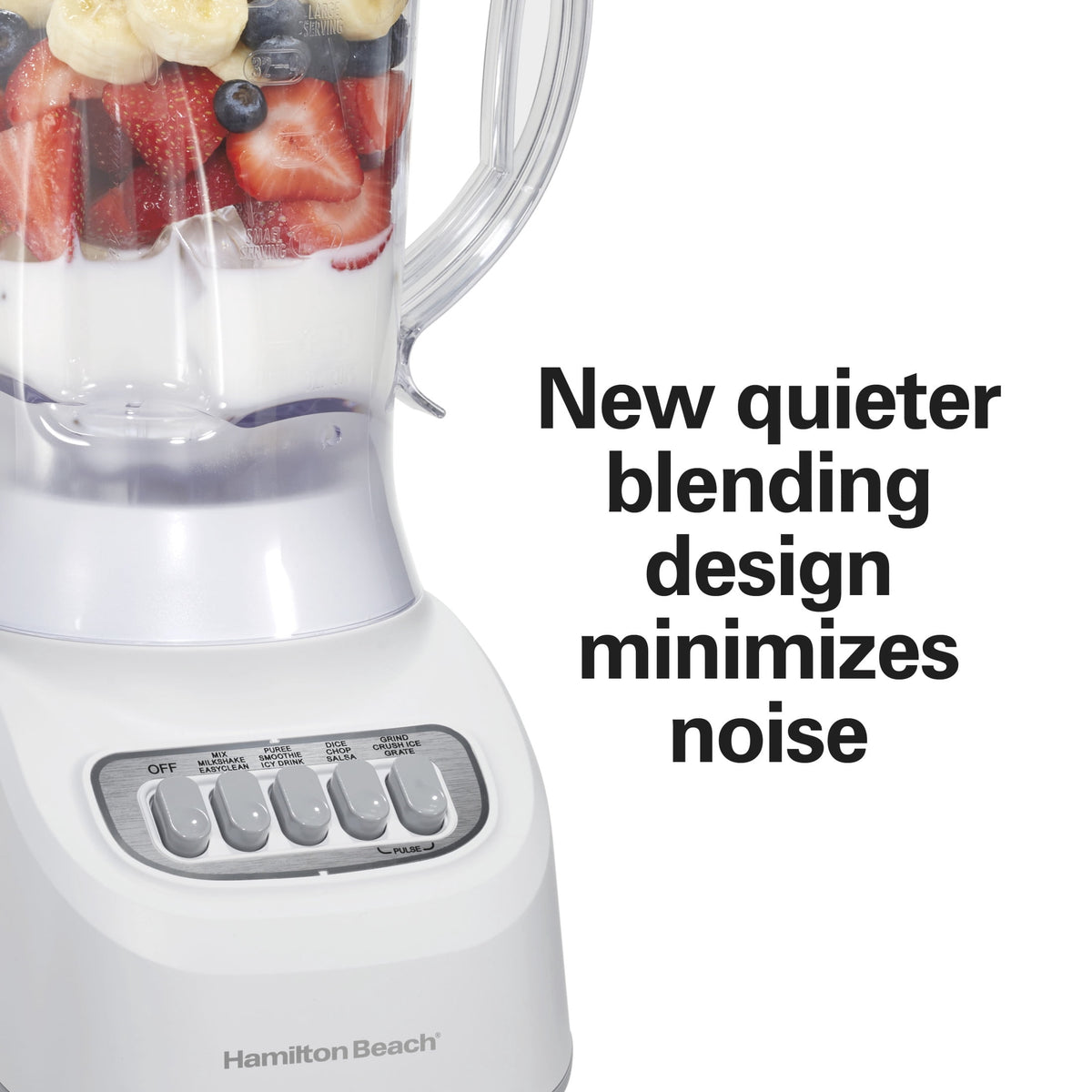 Hamilton Beach Smoothie Blender, 48 oz BPA-Free Jar 650 W 12-Function Countertop Blender for Kitchen, Black