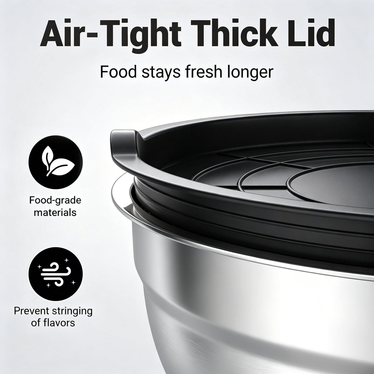 Stainless Steel Mixing Bowls Set, TINANA 6 Pack Mixing Bowls with Lids, Metal Nesting Storage Bowls for Kitchen, 4.5/3/2.5/2/1.5/0.75QT, Great for Prep, Baking, Serving, Multicolor