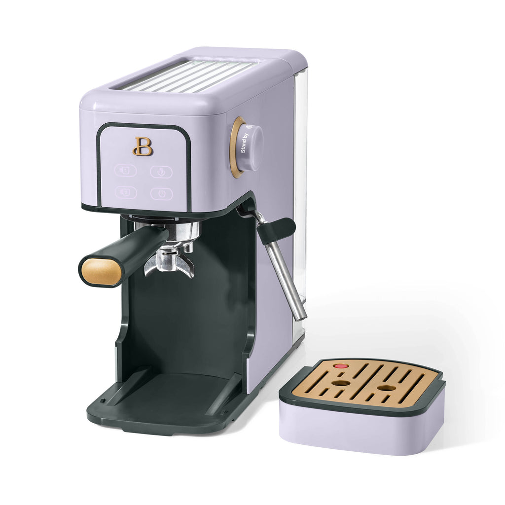 Beautiful by Drew Barrymore Slim Espresso Machine, 20-Bar Pressure, Black Sesame