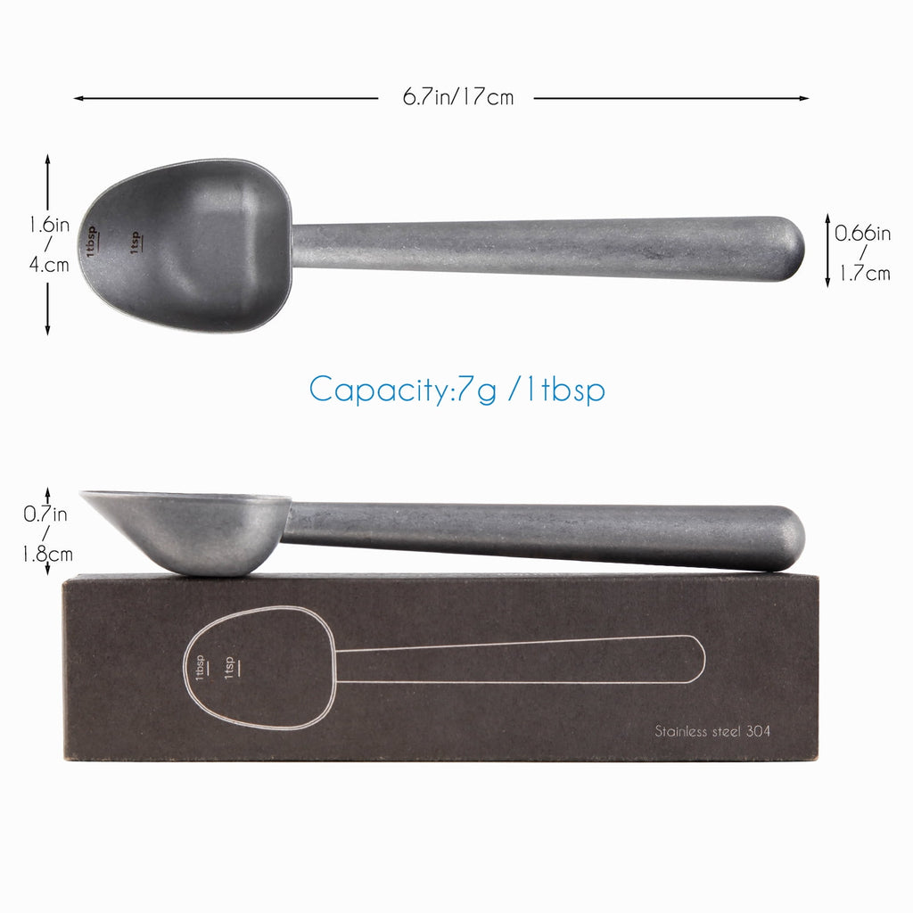 Easyworkz Stainless Steel Long Hollow Handle Coffee Scoop,7g Measuring Spoon for Ground Coffee and Loose Leaf Tea, Brass Gold