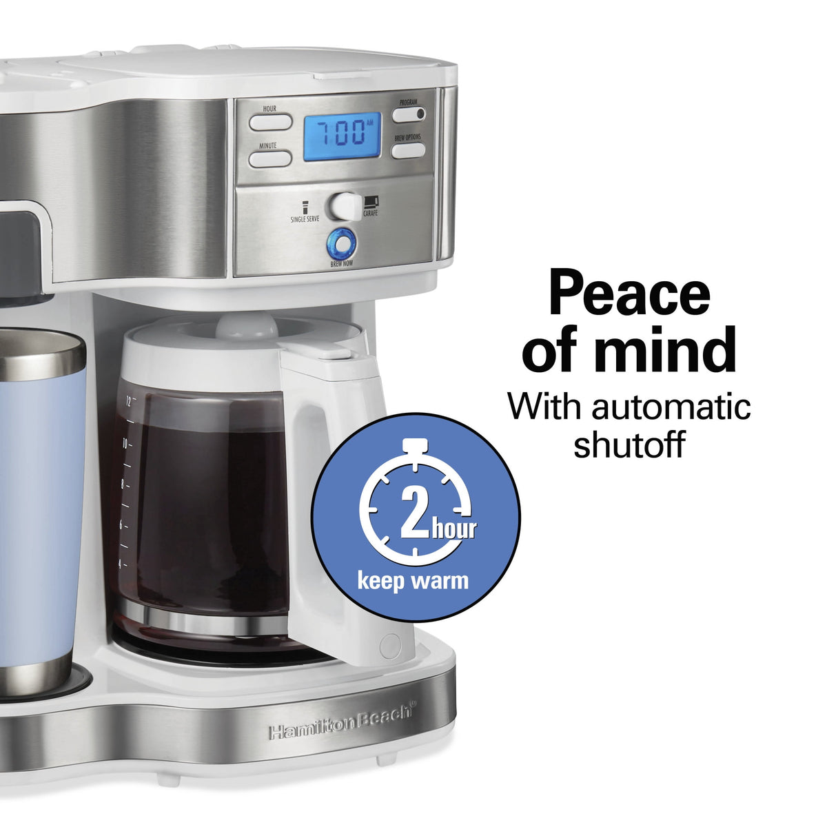 Hamilton Beach 2-Way Programmable Coffee Maker, Single Serve Coffee Maker & 12-Cup Coffee Pot, Black