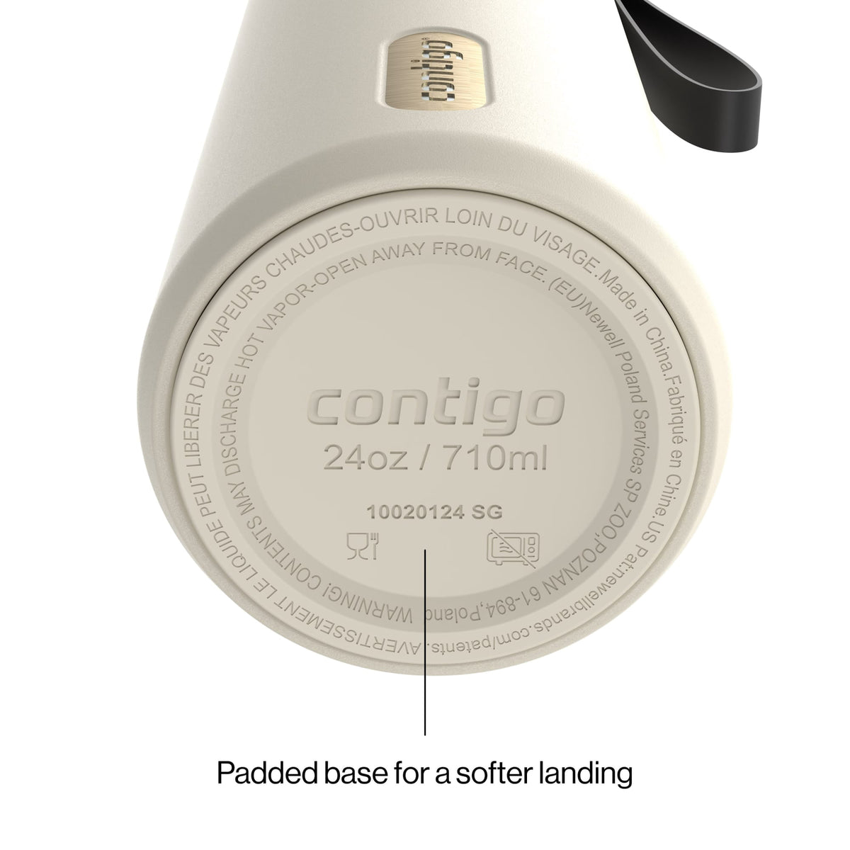 Contigo 24oz SnapSeal Insulated Stainless Steel Water Bottle with Straw, Licorice Black/Bronze