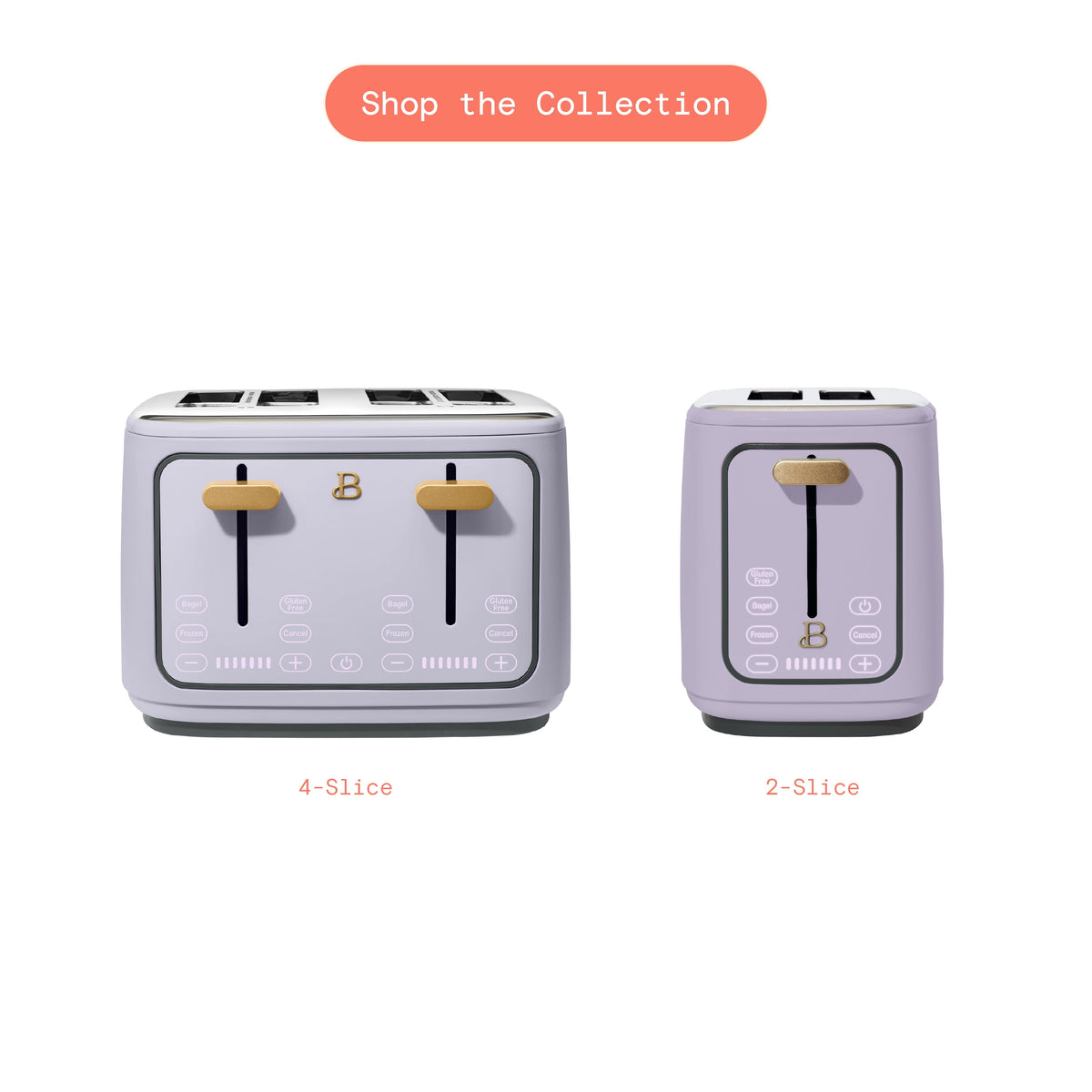Beautiful 2 Slice Toaster with Touch-Activated Display, Thyme Green by Drew Barrymore