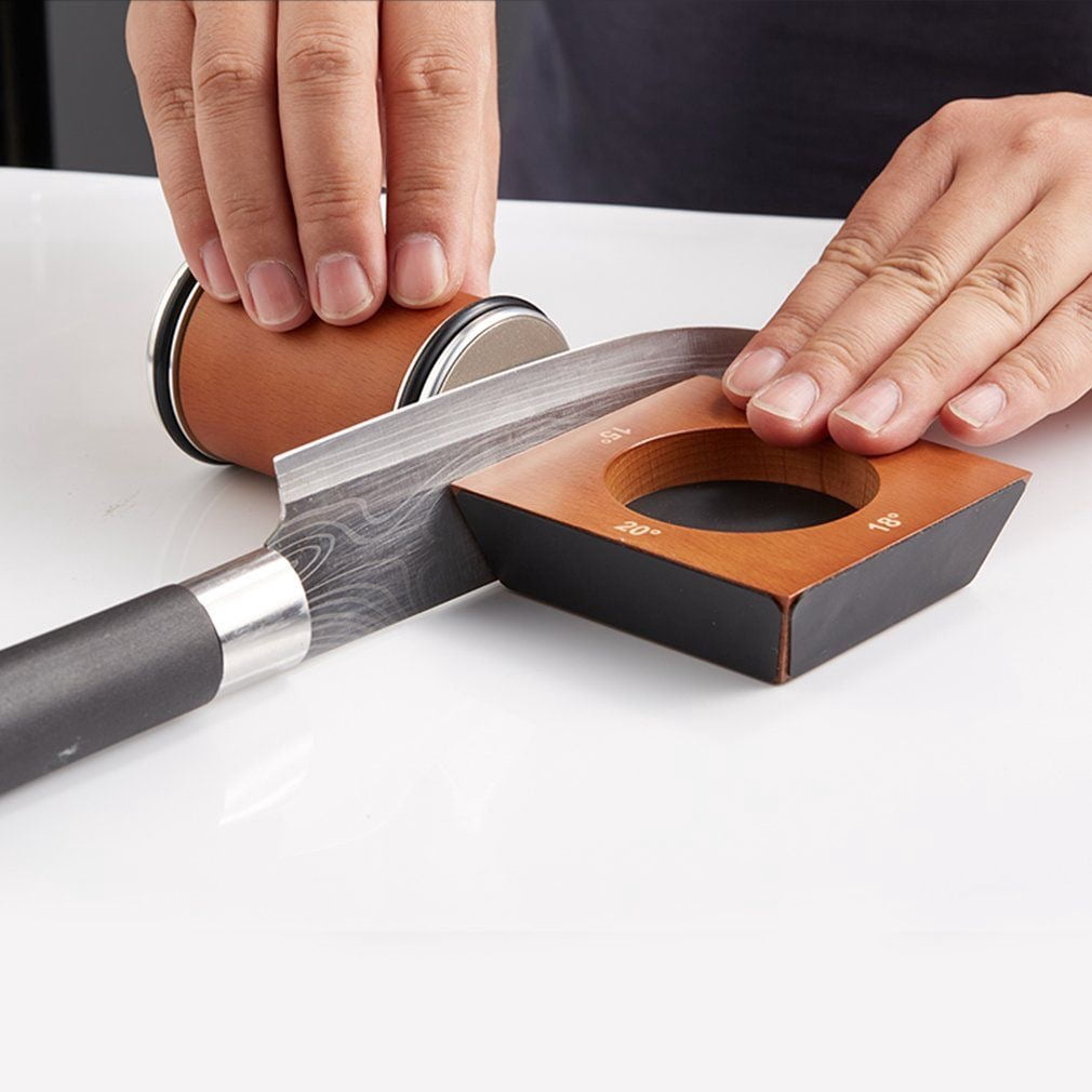 MYVIT Rolling Knife Sharpener System Kit,4-Angle Tumbler Double Diamond 400 1000 Discs Sharpening Stone for Kitchen Knives
