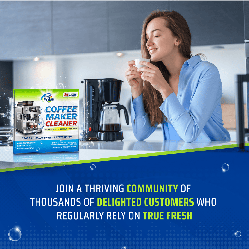True Fresh Coffee Machine Cleaner Tablets 24 Count - Coffee Maker Cleaner and Descaler Tablets