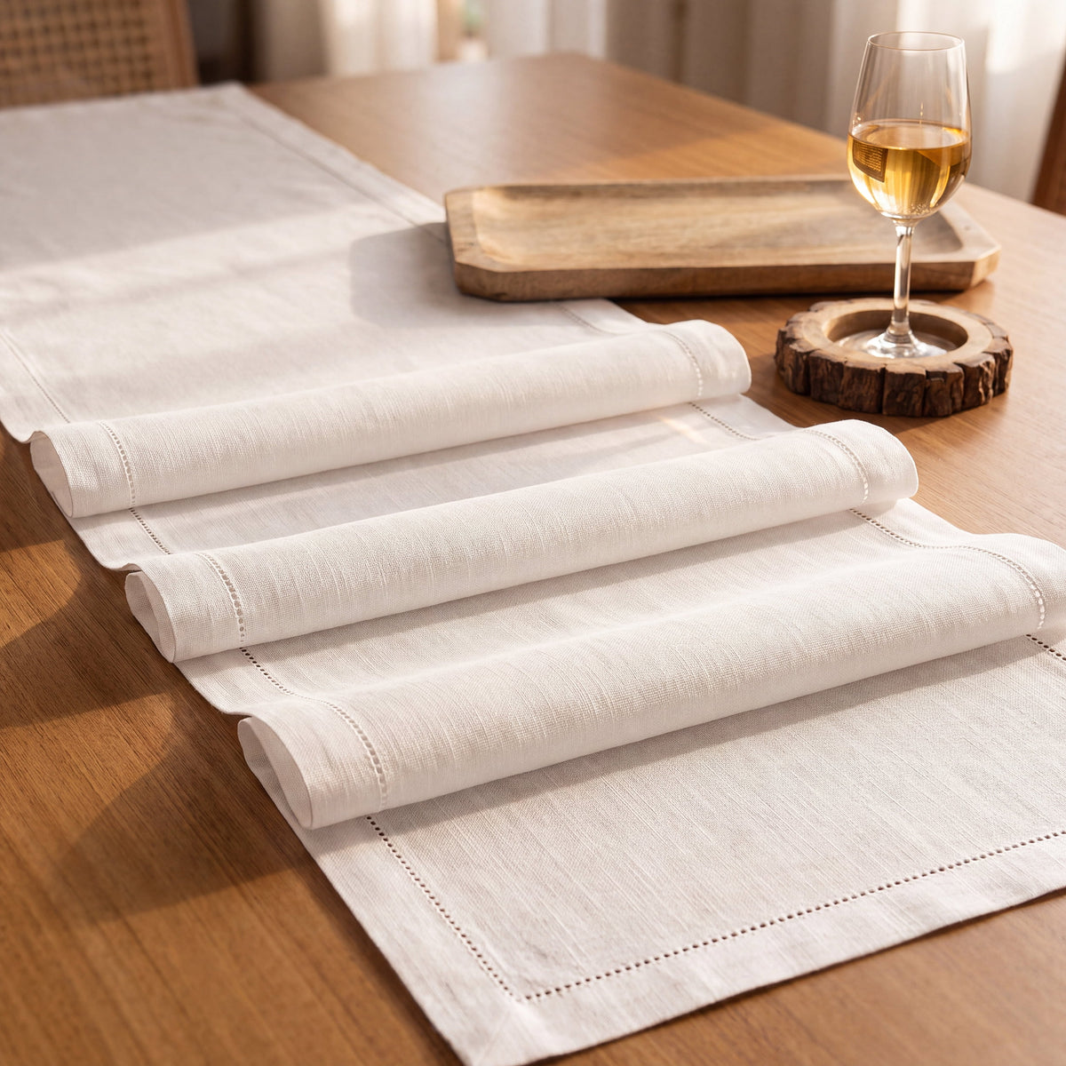 Fingercraft Table Runners, Cotton Dinner Table Centerpiece with Beautiful Premium Lace, Home and Dining Aqua-90