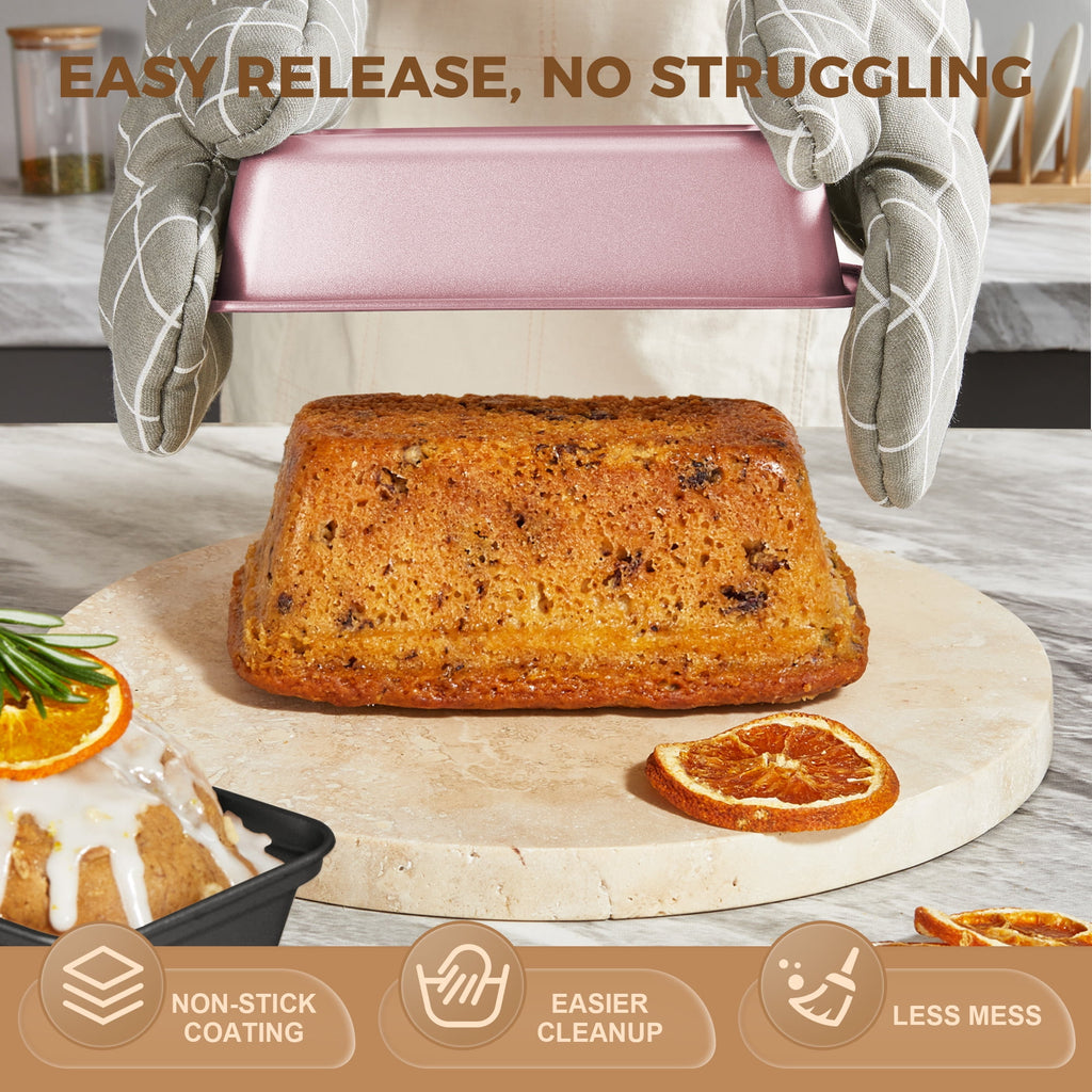 HONGBAKE 29-Pcs Nonstick Carbon Steel Bakeware Set, Baking Pan Set with Baking Sheets, Cake Pans, Loaf Pan & Muffin Pan, Grey