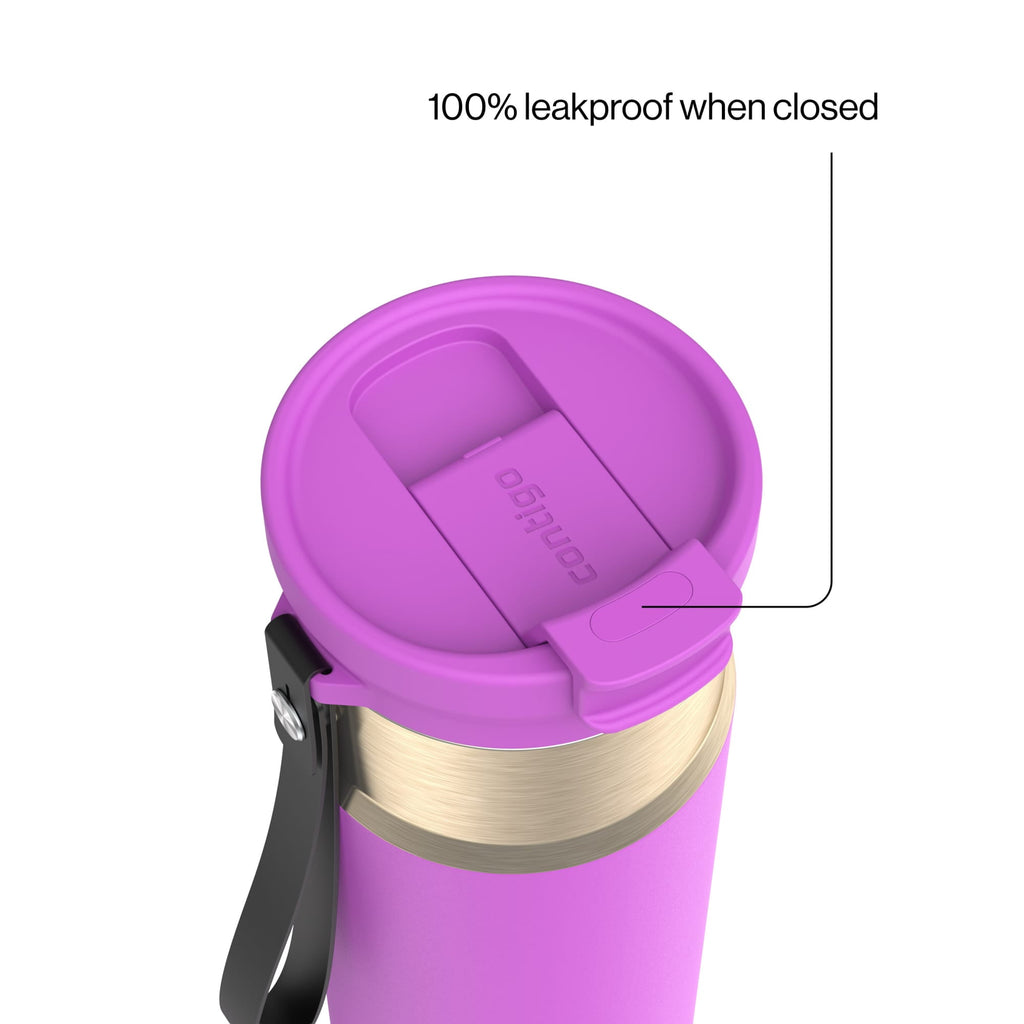 Contigo 24oz DualSip Insulated Stainless Steel Water Bottle with Built-In Straw and Drink Opening, Abyss Blue/Silver
