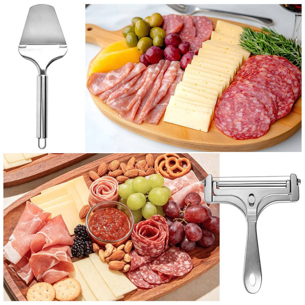 thovorrnl 2 Pcs Stainless Steel Cheese Slicer Set, Adjustable Wire Cutter